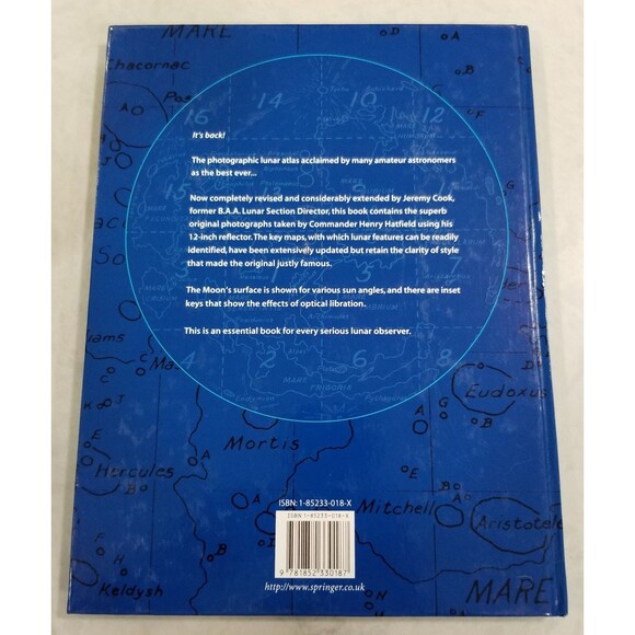 The Hatfield Photographic Lunar Atlas hardcover book 1999 Springer - Picture 2 of 9